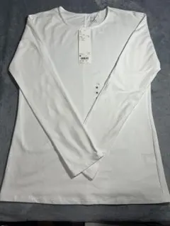 ユニクロ ヒートテックコットンクルーネックT長袖 ホワイト 女性M 新品未使用