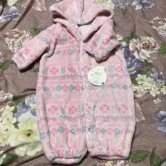フリースロンパース 50-70cm ピンク
