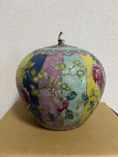 中国美術 清時代色絵 壺 花器 蓋物飾壺花瓶新渡煎茶飾骨董品 時代物