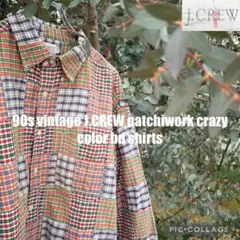 90s vintage J.CREW old patchwork shirtのサムネイル