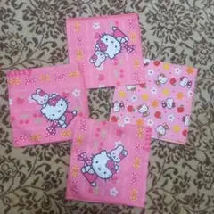 ハローキティハンカチ4枚とミニ巾着2枚セット
