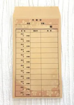 集金袋　月謝袋　5枚　角形8号　封筒　和柄　さくら　桜　1年　12ヵ月のサムネイル