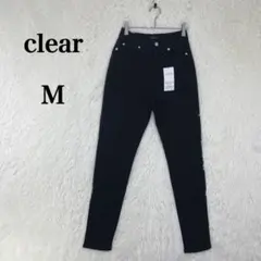 【クリア】スキニーパンツ ストレッチ 細身シルエット タグ付き M ブラック