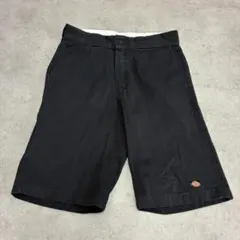 Dickies　リラックスフィット　ワークショーツ　W31　ブラック　古着のサムネイル