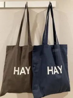 hay 新商品　トートバッグ　ダークブラウン　ネイビーのサムネイル