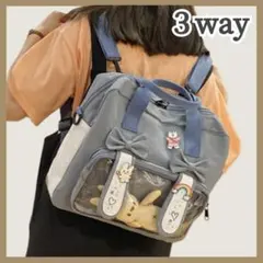 【閉店SALE】痛バッグ 通学 ショルダーバッグ 可愛いうさ耳 推し活 グレー