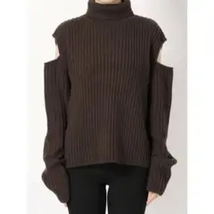 EMODA ショルダーカットリブニット