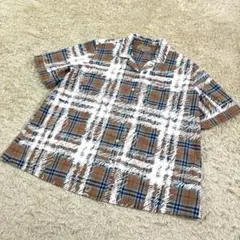 美品　バーバリーロンドン　イングランド　ノバチェック　オープンカラーシャツ