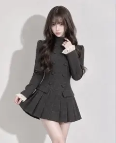 BunnyLis RELL ダブルボタントレンチワンピ