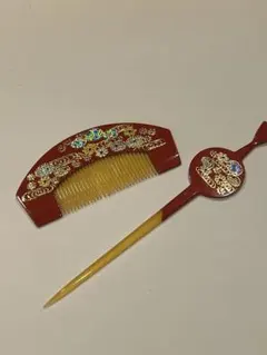 ⭐︎櫛と平打ちかんざし2点セット(女人新粧)