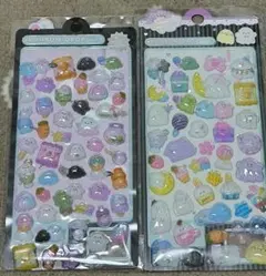 ラストセット！3D 立体シール 2枚 空気シール おばけ ゆめかわ