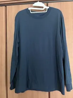 UNIQLO エアリズムコットンUVカットクルーネ ックT（長袖）　ブルーのサムネイル