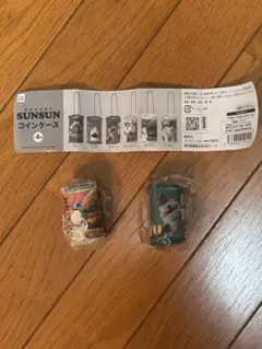 ガチャガチャ　パペットスンスン　コインケース　グリーン　ホワイト　2個セット