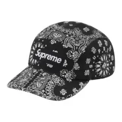 新品 21ss Supreme Bandana Camp Cap BLACK