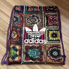20%引き！美品✨adidas アディダス　花柄ナップサック ポーチ　リュックのサムネイル