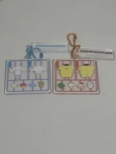 サンリオプラスチックモデル風アクリルキーホルダー ポムポムプリン シナモロール