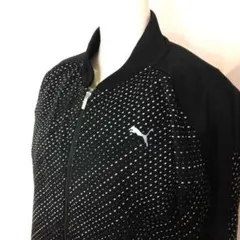 ​【PUMA】プーマ 総柄 ドット柄 トラックジャケット ジャージ ブラック L