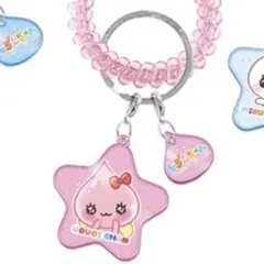 しずくちゃん うるおいちゃん　スプリングゴムキーホルダー ピンク