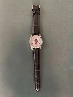 腕時計　ディズニー　ミッキー　黒クロコ型押し