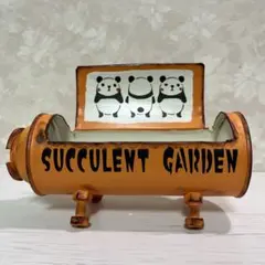 リメイク缶★カセットボンベリメ缶・オレンジ★ 多肉植物 リメ缶 リメ鉢