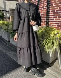 WC フリルロングワンピース