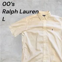 【美品】ラルフローレン 半袖ボタンダウンシャツ 白 CLASSIC FIT Lのサムネイル