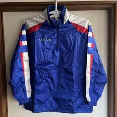 adidas ウィンドブレーカー 青　size M-Ｌ