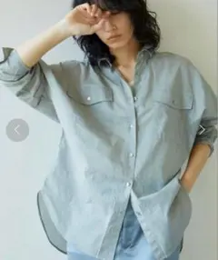 ガリャルダガランテ バックボタン シアーシャツ グリーン　コットン