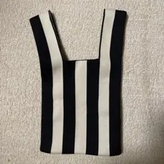 黒と白のストライプエコバッグ