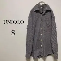 UNIQLO ユニクロ 長袖 シャツ ストライプシャツ メンズ S 黒 白