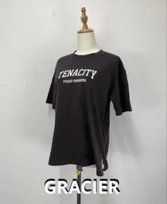 GRACIER ダークグレー系　プリントロゴ付　半袖Tシャツ【中古】D72のサムネイル