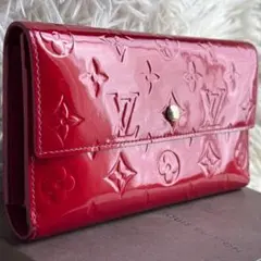 【激レア 美品】ルイヴィトン　モノグラム　ヴェルニ　ポルトトレゾール　レッド系