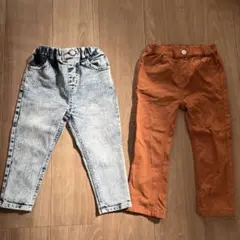 【DILASH】デニムパンツ　オレンジパンツ　2点セット　100センチ