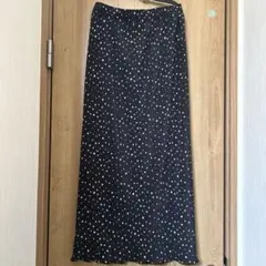 匿名配送☆Lax Dan Tia 黒白水玉プリーツスカート　L