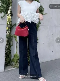 のびのびストレッチセンターラインマタニティパンツ　3枚セット