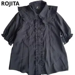 ROJITA フリルブラウス 黒 半袖 地雷系 量産型 ゴスロリ　ガーリー美品