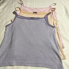 【Mサイズ】UNIQLO ボーダーキャミソール2枚 ＋ ピンクキャミソール 1枚