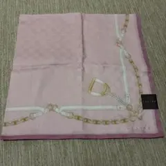 CELINE ピンク チェーン柄 ハンカチ