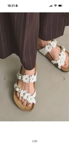 BIRKENSTOCK MAYARI フラワー サンダル　36 ホワイトのサムネイル
