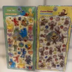 セサミストリート おさるのジョージ プチドロップステッカー 2種