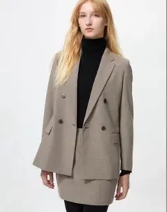 ユニクロ　ダブルジャケット　チェック