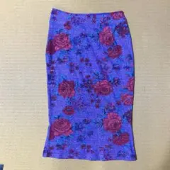 ABBEY ROAD ラメ入り紫色花柄スカート