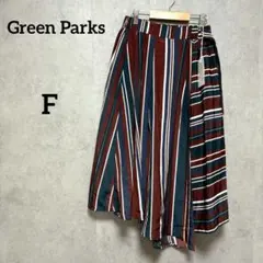 Green Parks K ストライプベルト付スカート F