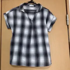 チェック柄 半袖シャツ ブラック/ホワイトのサムネイル