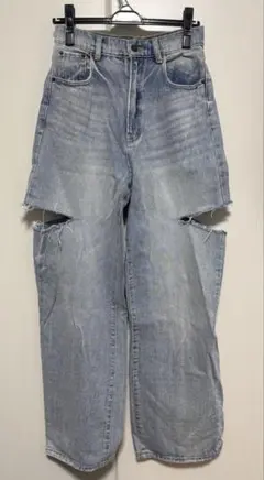 GRL スリットデニムワイドパンツ cu420