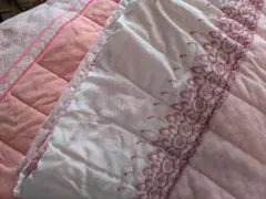 肌掛け キルトケット　2枚　肌布団　シングル　ピンク　厚め