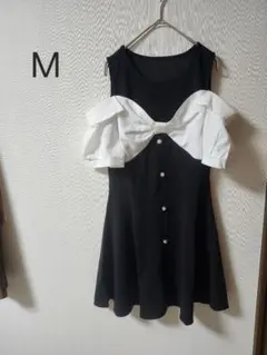 新品未使用オフショルダーMサイズワンピース黒白