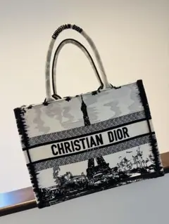 CHRISTIAN DIOR ブックトート エッフェル塔　ミディアム