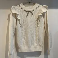 pom ponette フリルニットセーター