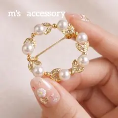 【即日発送‼️】ブローチゴールドパールサークル入学式卒業式 セレモニーコサージュ